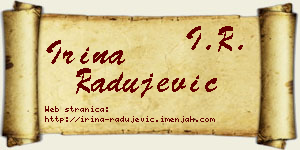 Irina Radujević vizit kartica